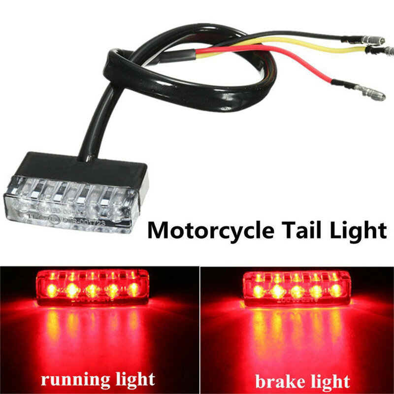Mini 5 LED para motocicleta ATV, luz trasera roja de alta potencia, 12V, Universal, de bajo consumo, lámpara de freno de parada, #267655