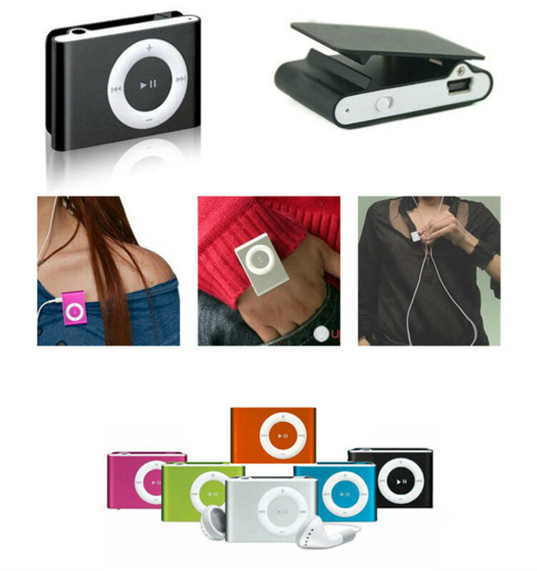 NEW Portable Metal Clip MP3 Player with 5 Candy Colors No Memory Card Music Player with TF Slot
