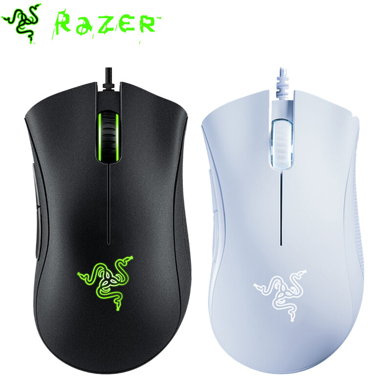 Razer-ratón Razer DeathAdder Essential para juegos, con cable, 6400DPI, ergonómico, profesional, Sensor óptico, para ordenador portátil