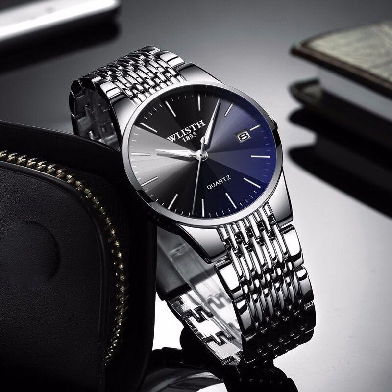 WLISTH Top marka luksusowe męskie zegarki wodoodporne zegarki biznesowe człowiek kwarcowy ultra-cienki zegarek męski zegar Relogio Masculino