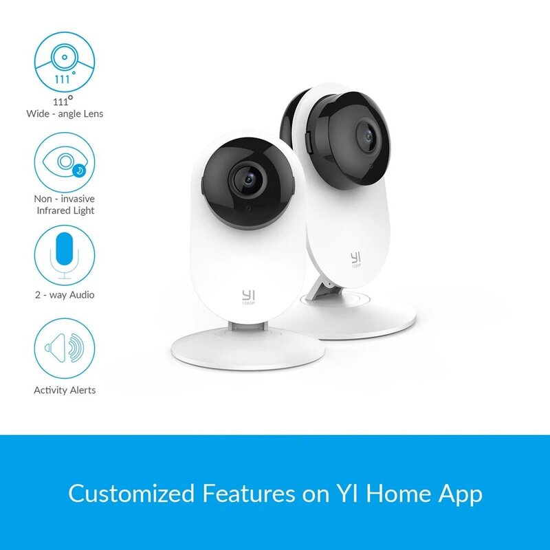 YI – caméra de Surveillance domestique IP WiFi 1080p (édition US/EU), dispositif de sécurité sans fil, avec ia, détection humaine, moniteur de nounou et vision nocturne