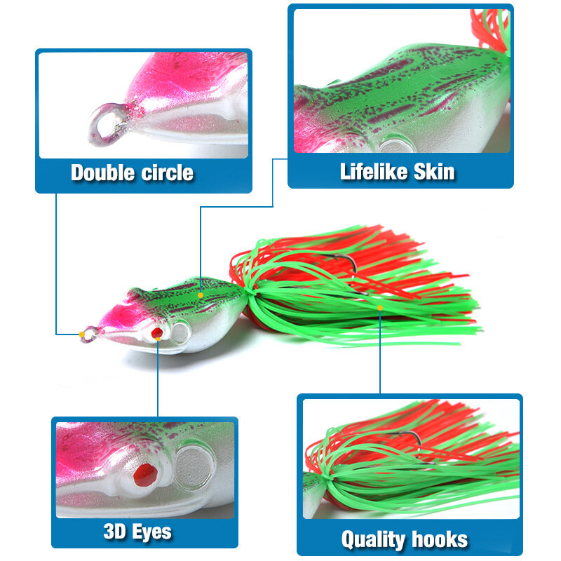 1 pièce/appâts en plastique grenouille tonnerre grenouille 4.5 cm/10g appâts de pêche en eau douce appâts durs appâts en plastique souple pêche