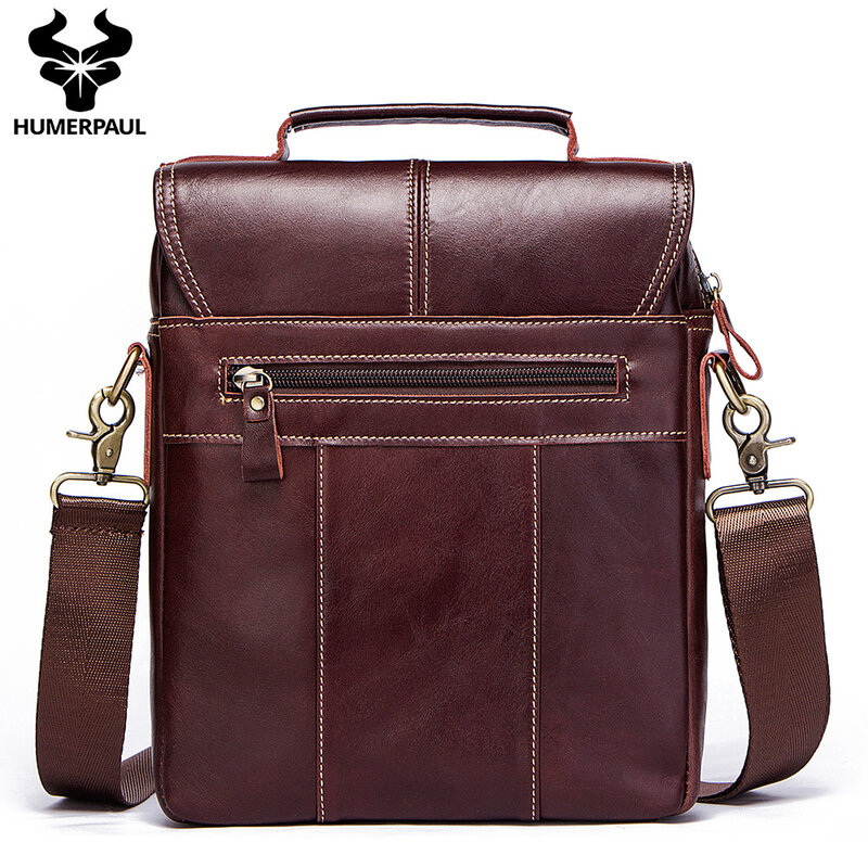 New Arrivals Genuine Leather Business Shoulder Bag Casual Cross body Bag male Messenger Bag Soft Handbag Men's Travel Bag