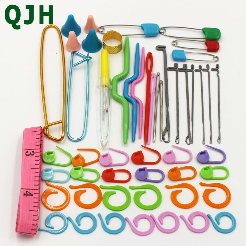 Home DIY Brand Knitting Tools Set Crochet Latch Curve Needle Mark Hand Crochet Knitting Needles Weave Accessories With Case Box