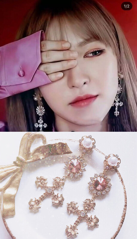 EARS HIGH Korean Fashion Women Cross Drop Earrings Barque Style Shiny Rhinestone Crystal Simulated Pearl Girl Vintage Jewelry