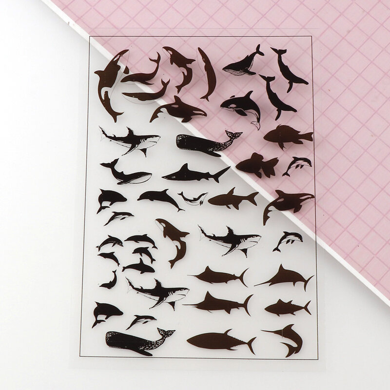 5 peças de baleias transparente diy adesivo diário álbum decoração ferramenta material