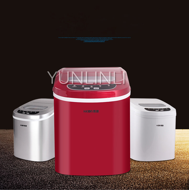 Máquina de fazer gelo doméstica pequena comercial máquina de gelo de loja de leite e chá em cores vermelhas