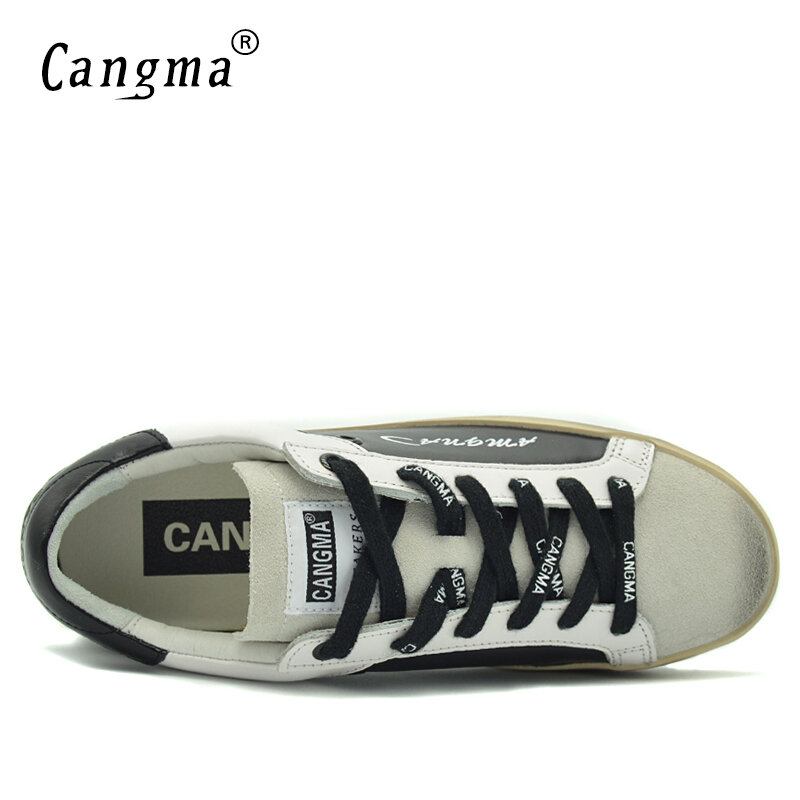 cangmabrand Luxury Brand Designer Sneakers Women Shoes Genuine Leather Suede Shoes Adult Casual Women's Vintage Ladies shoe 2021
