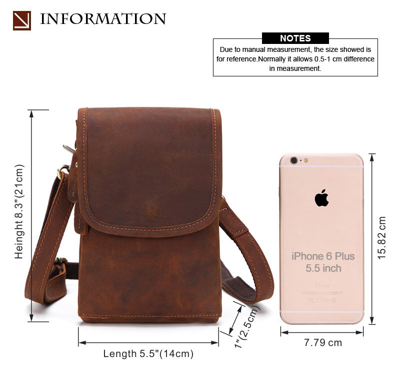 MISFITS-حقيبة كتف من الجلد الطبيعي للرجال ، حقيبة كتف صغيرة عصرية للرجال ، حقيبة هاتف خلوي بحزام ، 100%
