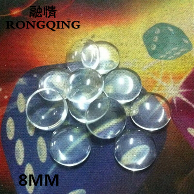 RONGQING 200 шт./лот круглый кабошон 8 мм DIY прозрачное стекло ручной работы кабошоны для изготовления ювелирных изделий
