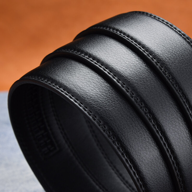 JIFANPUA-Cinturón de cuero de alta calidad para hombre, hebilla automática de aleación, color negro, para negocios