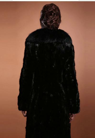 S/9XL ผู้หญิงฤดูหนาวฤดูหนาวฤดูใบไม้ร่วง X ยาว Mink Fur หญิง Faux Fur Collar เสื้อขนาดใหญ่ขนาด Man-Made ขนสัตว์ขนสัตว...
