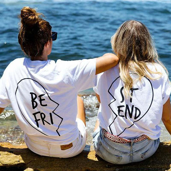 Skuggnas-Camiseta de mejores amigos para pareja, camisetas a juego para pareja, camiseta de BFF, regalo de bff, camiseta de moda de verano