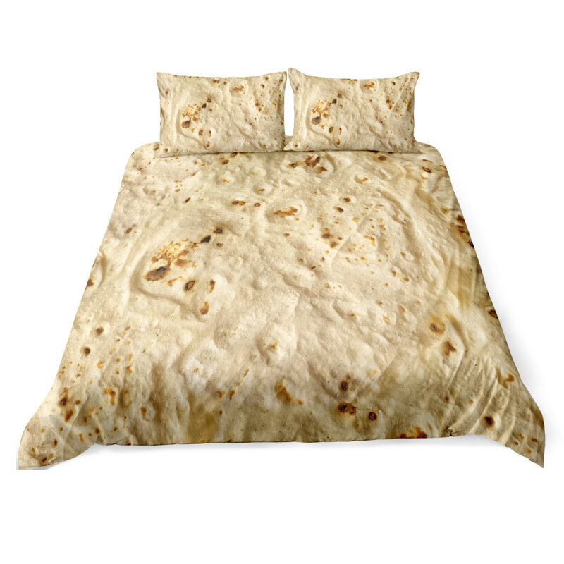 Thumbding-Juego de cama de tamaño King con estampado Digital, ropa de cama con estampado de patatas fritas, edredón 3D de alta calidad, 3 uds.