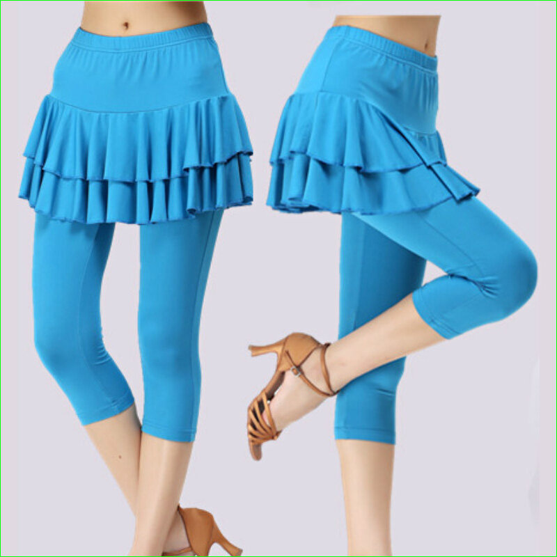 Женские компрессионные колготки для тенниса и бадминтона, двухслойные спортивные штаны до колена, юбка