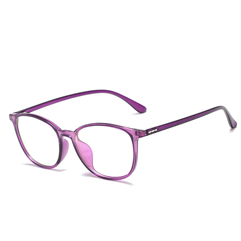 نظارات واقية مستديرة للجنسين ، نظارات واقية مستديرة Tr90 ، مضادة للأشعة الزرقاء ، خفيفة للغاية ، إطار ، عدسات شفافة للقراءة ، أحمر وأرجواني