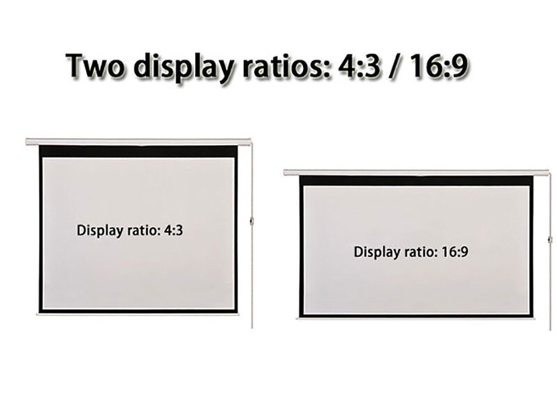 HD ścienny ekran elektryczny projekcyjny 60 72 84 100 cala 16:9 lub 4:3 ekran projektora dla domu Theate włókno szklane 1.2 zysk
