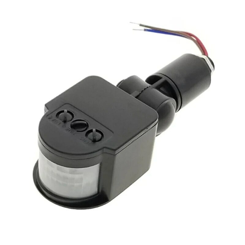 Sensor de movimento 110v 220v, detector automático infravermelho sensor pir de movimento rotativo 180 graus à prova d'água, interruptor de luz com temporizador ao ar livre