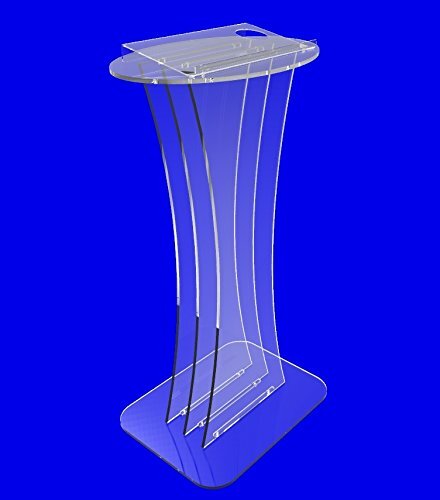 Fixture Displays Podium, Clear Ghost Acrylic Pulpit, Lectern -  FULLY ASSEMBLED ASSEMBLED
