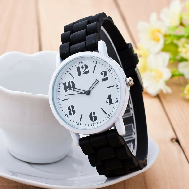 Reloj de cuarzo con movimiento de silicona para mujer, cronógrafo de pulsera informal de marca de lujo, envío directo Q