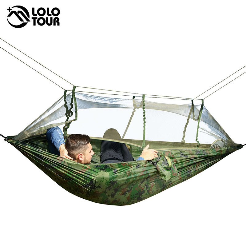 Ultralight Outdoor Camping Hunting Mosquito Net Parachute Hammock 2 Person Flyknit Hamaca Garden Hamak Hanging Bed Leisure Hamac