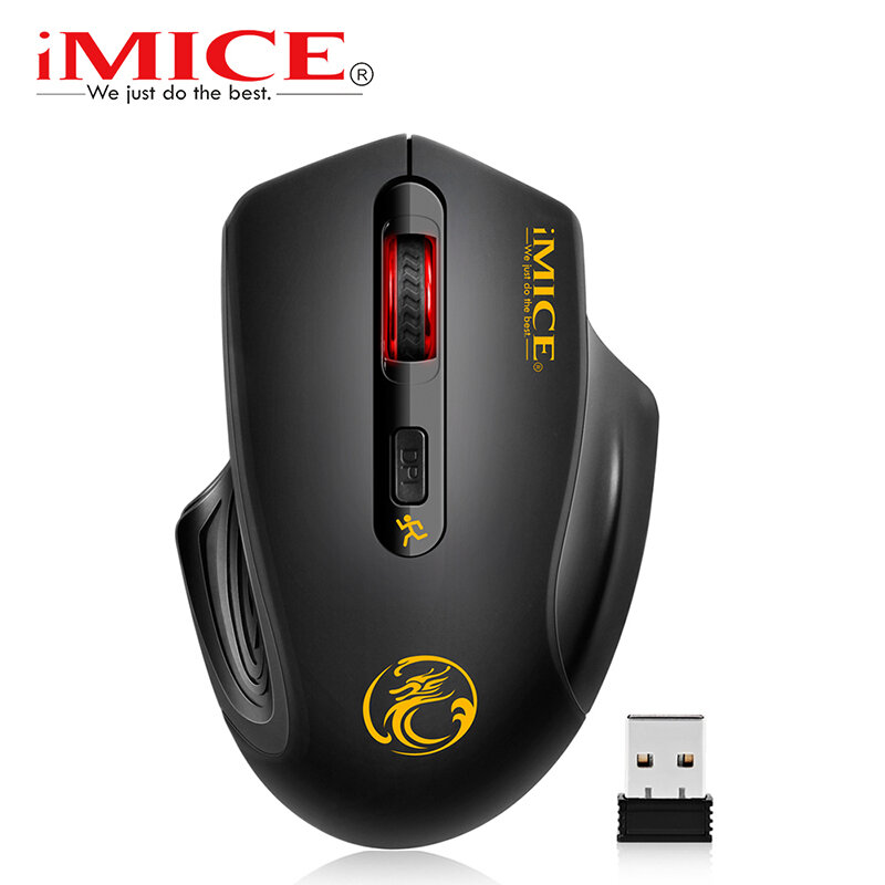 IMice-ratón óptico inalámbrico con receptor USB 3,0, Mouse silencioso de 2,4G, 4 botones, 2000DPI, ergonómico, para ordenador portátil y PC