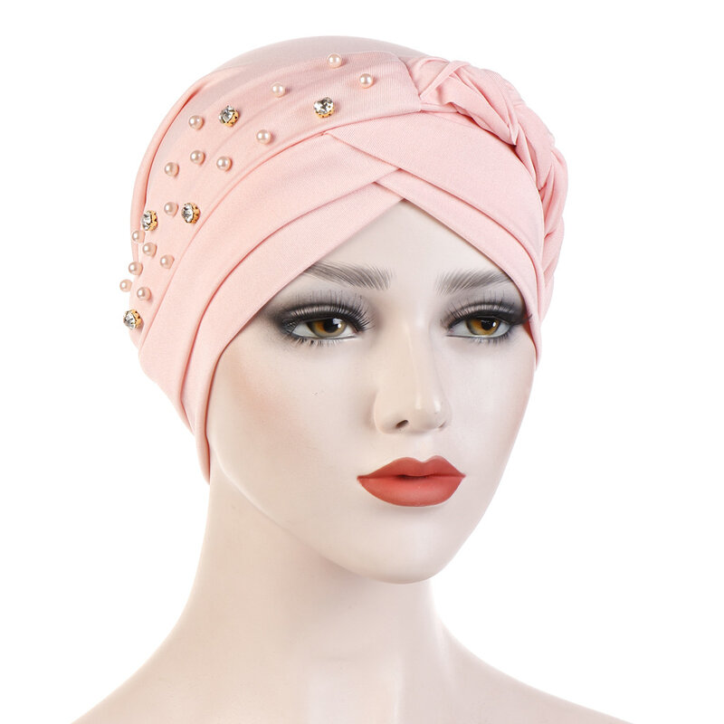 ファッションスタイル女性イスラム教徒編組ヘアターバンスカーフヘアネクタイ帽子 Headwraps ためキャップヘアアクセサリーターバンイスラム教徒