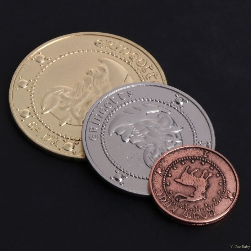 2021 znaczące 3 sztuk/zestaw Hogwart Gringotts Bank Coin czarodziejski świat galleony sierpy knites Noncurrent Coin