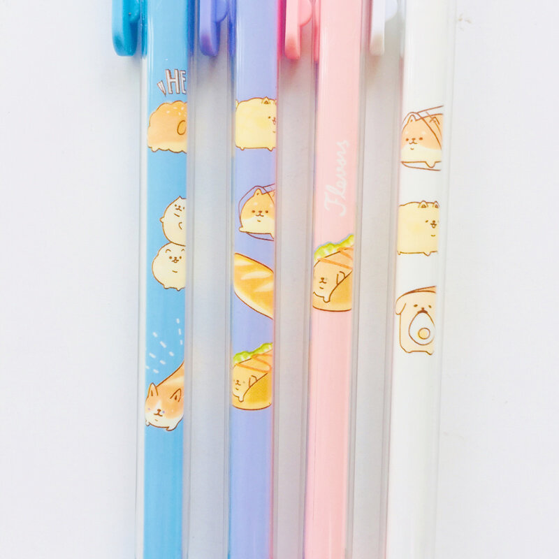3X Bread Dog Cats Press Mechanical Pencil Writing School Office Supply Student Stationery Automatic Pencil 0.5mm