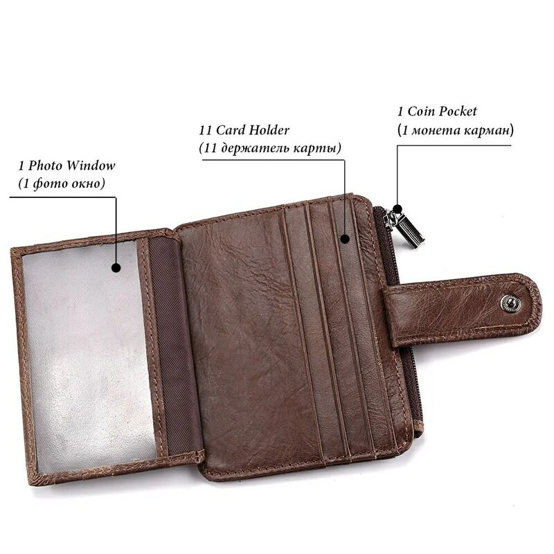 Man Genuine Leather Cards Holder Classic Mini Wallet Coin Wallet