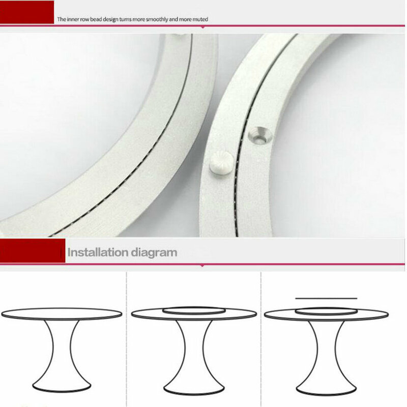 Mesa giratória giratória para móveis, 6 polegadas, 14cm, em alumínio, mesa giratória, suporte giratório