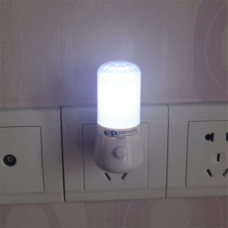 SXZM-Lámpara de noche de 1W, luz LED de noche para mesita de noche, enchufe de pared, enchufe europeo/estadounidense, CA 110-220V, luz de decoración del hogar para regalo de bebé