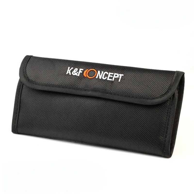 K & F CONCEPT ตัวกรองเลนส์กระเป๋าสตางค์ 3/4/6 กระเป๋าสำหรับ 49 มม.52 มม 55 มม.58 มม.62 มม.67 มม.72 มม.77 มม.UV CPL FLD กรองผู้ถือ...