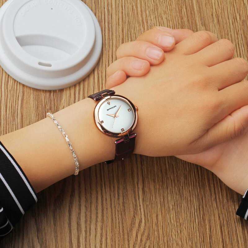 Beroemde Luxe Merk Sanda P196 Waterdicht Vrouwelijke Horloge Mode Riem Eenvoudige Vrouwelijke Horloge Quartz Horloge Klok Relojes Mujer Saat