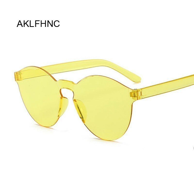Óculos de sol redondo de verão, óculos de sol para mulheres, designer de marca, transparente, cor fresca, uv