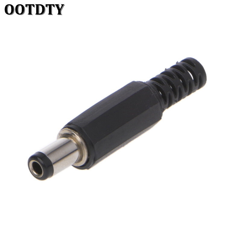 Ootdty, 10 peças, 5.5x2.5mm, 5.5x2.1mm, macho, dc, plug de tomada in-line, adaptador de conector, capa de plástico