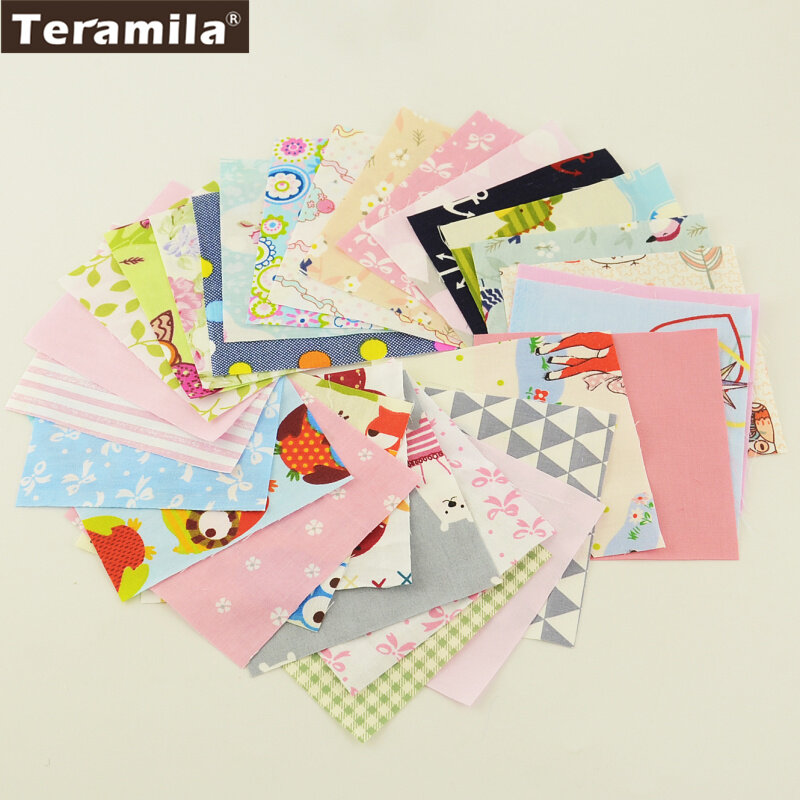 Teramila Baumwolle Stoffe 30 Pieces10cmx10cm Twill Charme Packs Patchwork Quilten Kein Wiederholen Design Tissu Textil Tuch Tela