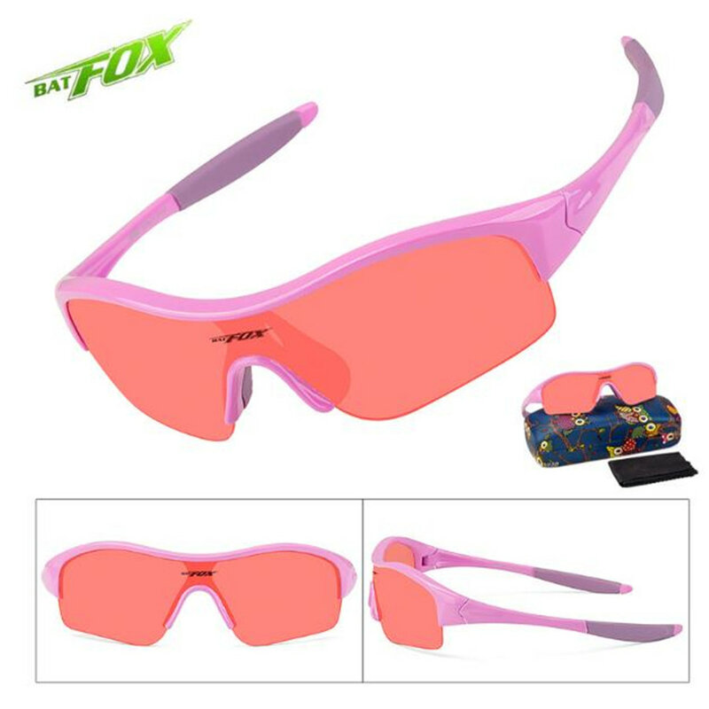 BATFOX Anak-anak Keren Kacamata Hitam Anak Laki-laki Perempuan Olahraga Kacamata dengan Hadiah Kacamata Anak-anak Youth Super Nyaman Kacamata Safety