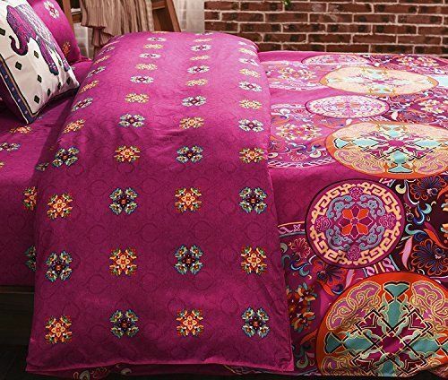 البوهيمي الشرقية ماندالا الفراش غطاء لحاف ريش مجموعة 3 قطعة طقم سرير
