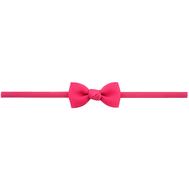 20 unids/lote recién nacido niñas lindo pelo elástico bandas para la cabeza de cinta Bowknot pequeño arcos delgada accesorios para el cabello diadema Hairband sombreros