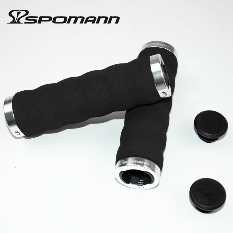 Spomann-manopla para bicicleta de trilha com esponja macia, partes de bicicleta 100g com tampa integrada para guidão de mtb e bicicleta de estrada