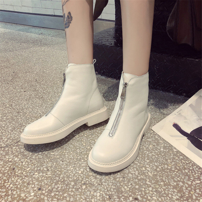 2021 New casual women shoes spring hot Genuine leather women's boots fashion trend comfortable soft wild warm short tube boots