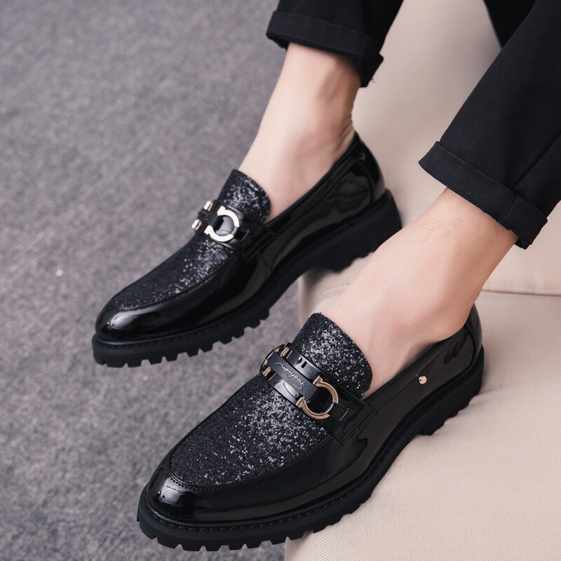 Men Loafers shoes British style Slip-On Flats wedding party Luxury shoes Comfortable Casual Leather shoes trend hairstylist shoe
