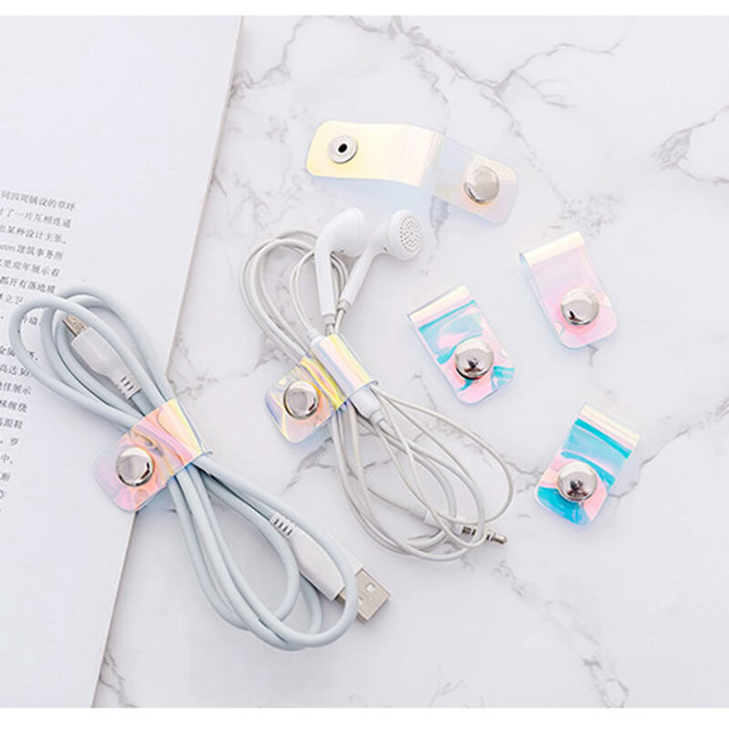 Travel accessories Laser transparent Cable Winder Earphone Protector USB Phone Holder Accessory Packe Organizers Dropshipping