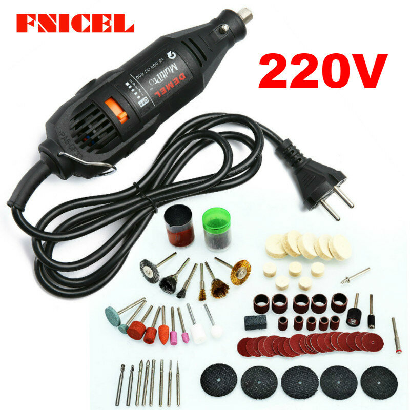Taladro eléctrico de 110/220V, amoladora Dremel, pluma de grabado, herramientas de potencia rotativa, Mini Kit de taladro, 180W, 5 Spee variables