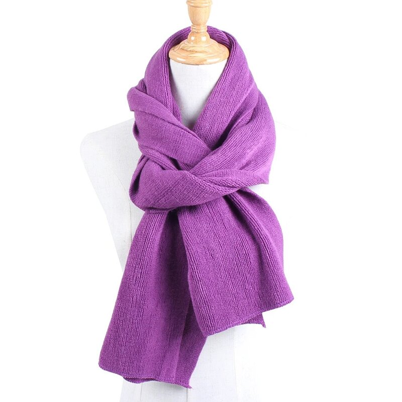 [Difani] – écharpes unisexes de couleur unie, cache-nez en acrylique, Long et épais, châle d'hiver à la mode, tricot chaud