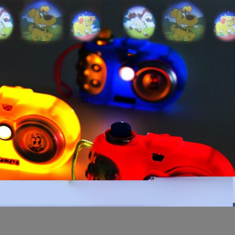 Rctown crianças dos desenhos animados iluminação câmera de projeção brinquedo com padrão animal presente educacional para crianças cor aleatória zk15