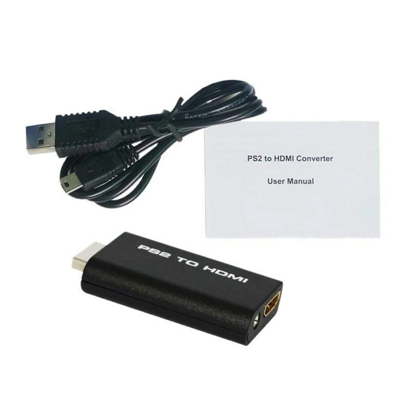 Adaptador conversor de vídeo e áudio ps2 para hdmi, HDV-G300, 480i/480p/576i, com saída de áudio de 3.5mm todos os modos de exibição de ps2