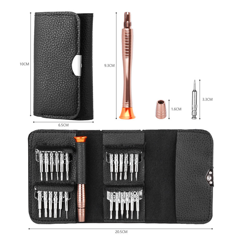 DEKO 25 in 1 schroevendraaier set Torx Schroevendraaier Portemonnee Set Reparatie Tool Set Multi Te Voor iPhone Laptop PC Camera handgereedschap