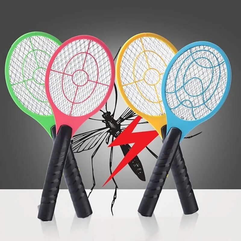 Thuis Elektrische Fly Mosquito Vliegenmepper Muggen Killer Bug Zapper Racket Insecten Killer Draadloze Batterij Power Muggenval Swatter